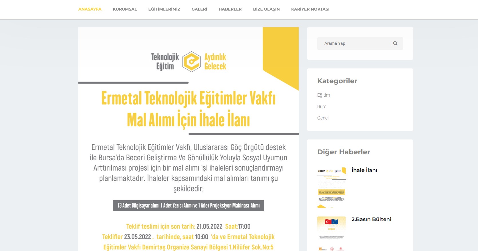 Ertev Vakfı İnternet Sitesi Resimleri